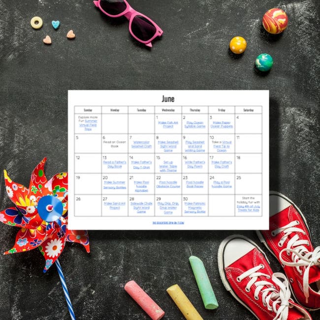 June Calendar for Kids with Fun Activities