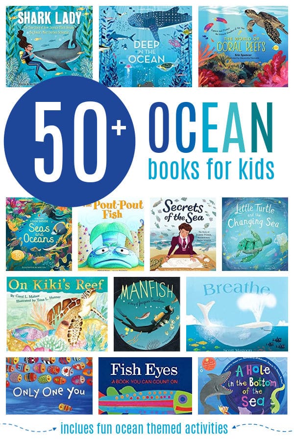 A collection of 50+ Ocean Books for Kids plus activity ideas