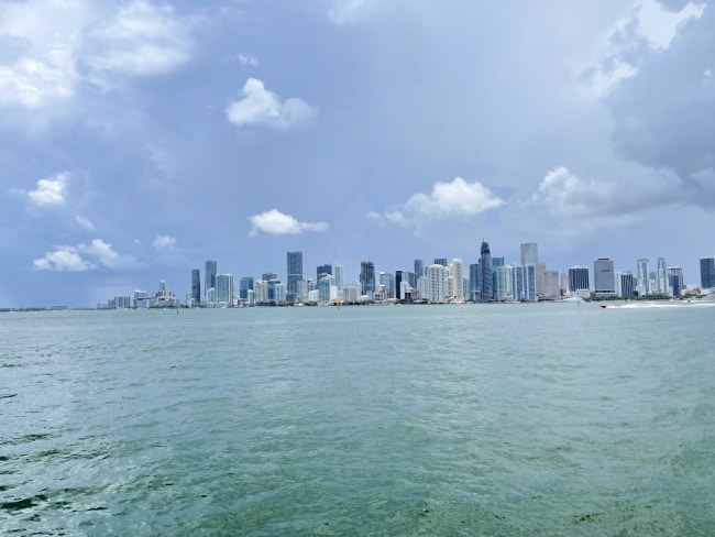 View of Miami from WaterIsland Queen Cruises Millionaire's Row Sight Seeing Tour Miami Florida