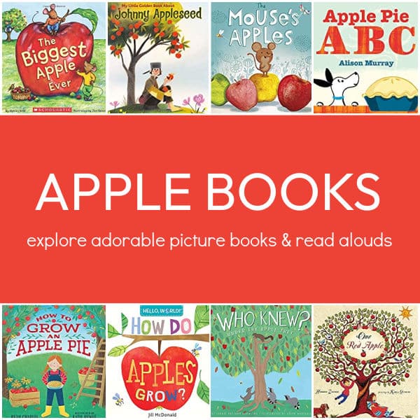 A collection of the best apple books for kindergarten and preschool.