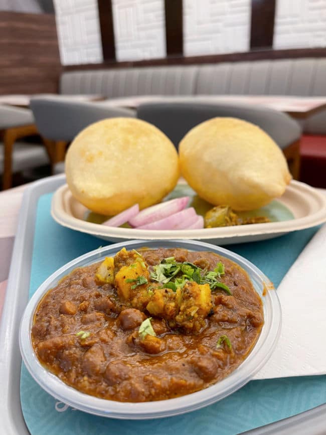 Chole Bhaturey at Haldiram Restaurant in India