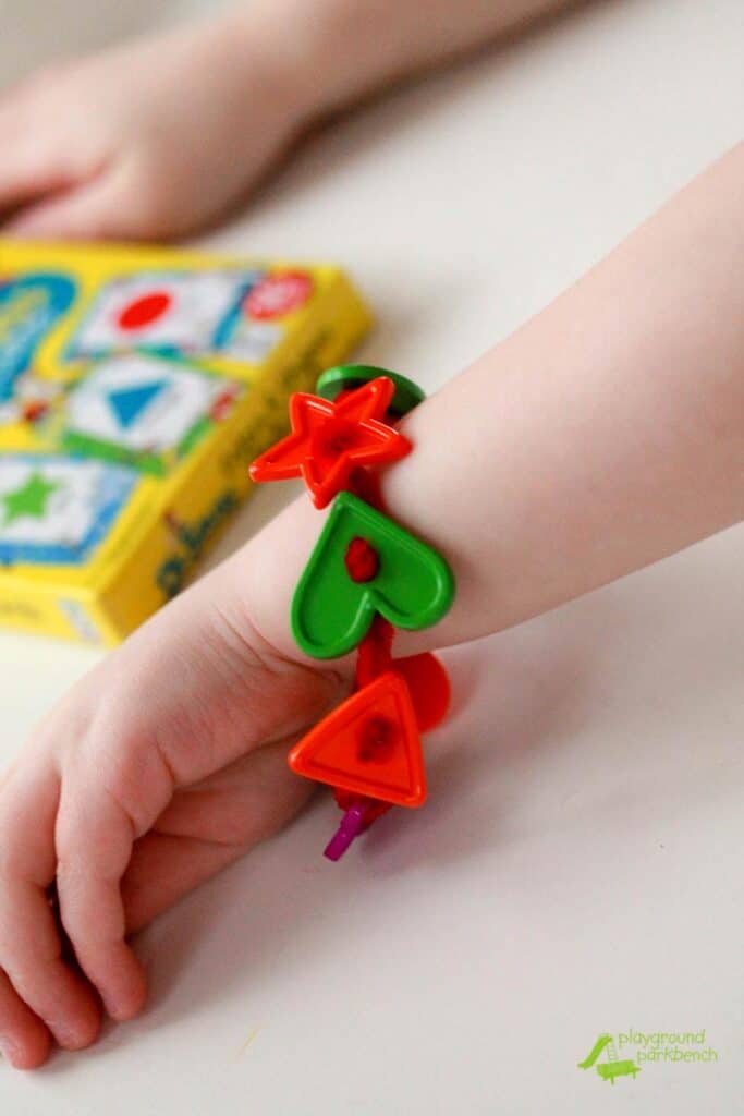 Learning Shapes with Color Shape Buttons Bracelet