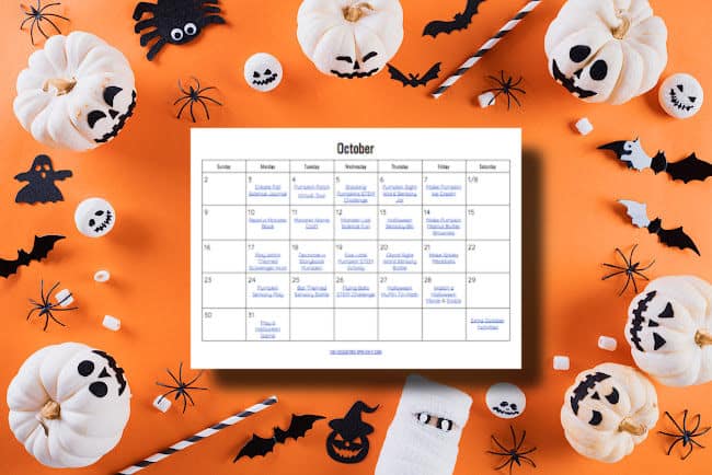 October Calendar for Kids