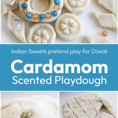Cardamom Playdough for fun with Diwali Sweets!