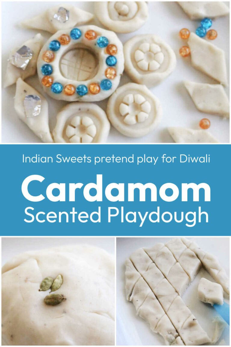 Cardamom Playdough for fun with Diwali Sweets! The Educators' Spin On It