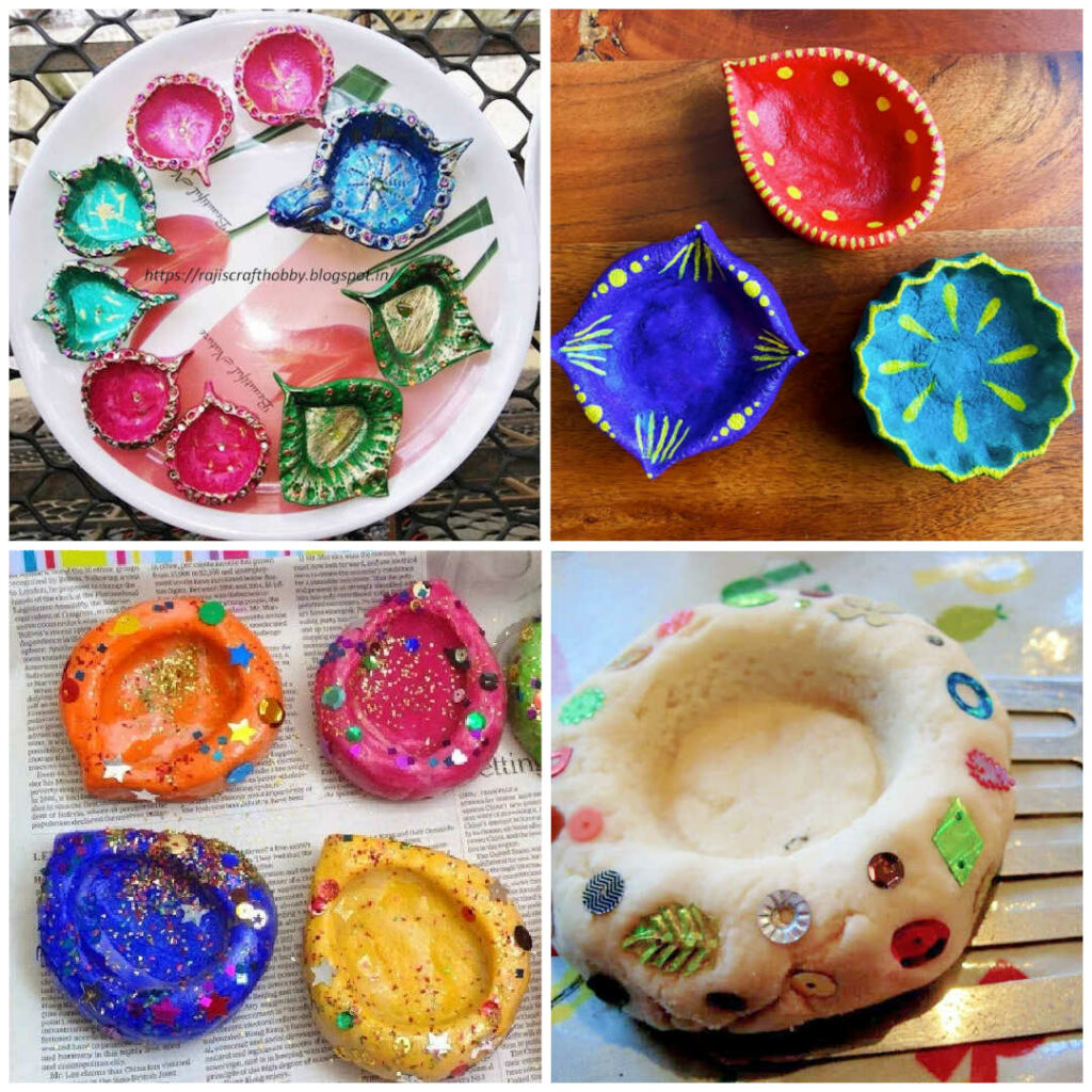 Handmade Diyas for Kids for Diwali