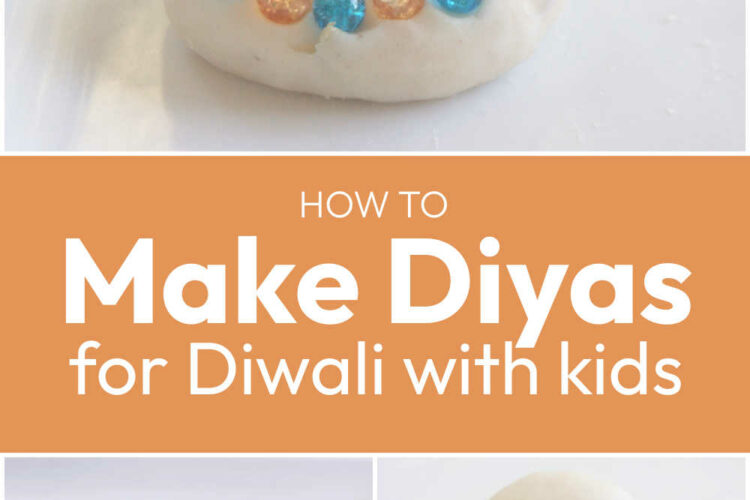 How to make Diyas for Diwali with Kids Using Playdough and Beads