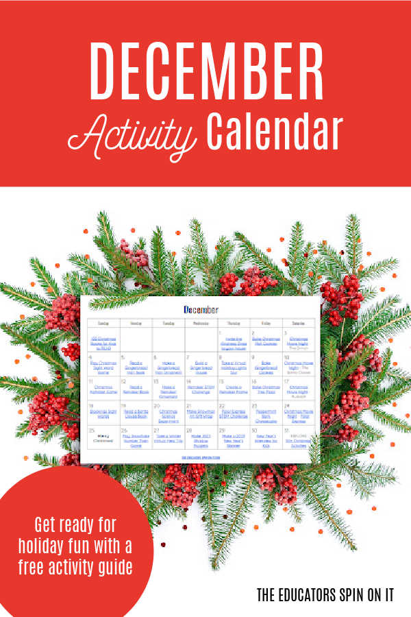 December Activity Calendar for Kids