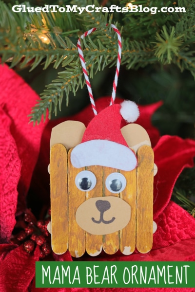 Bear Ornament with popsicle sticks