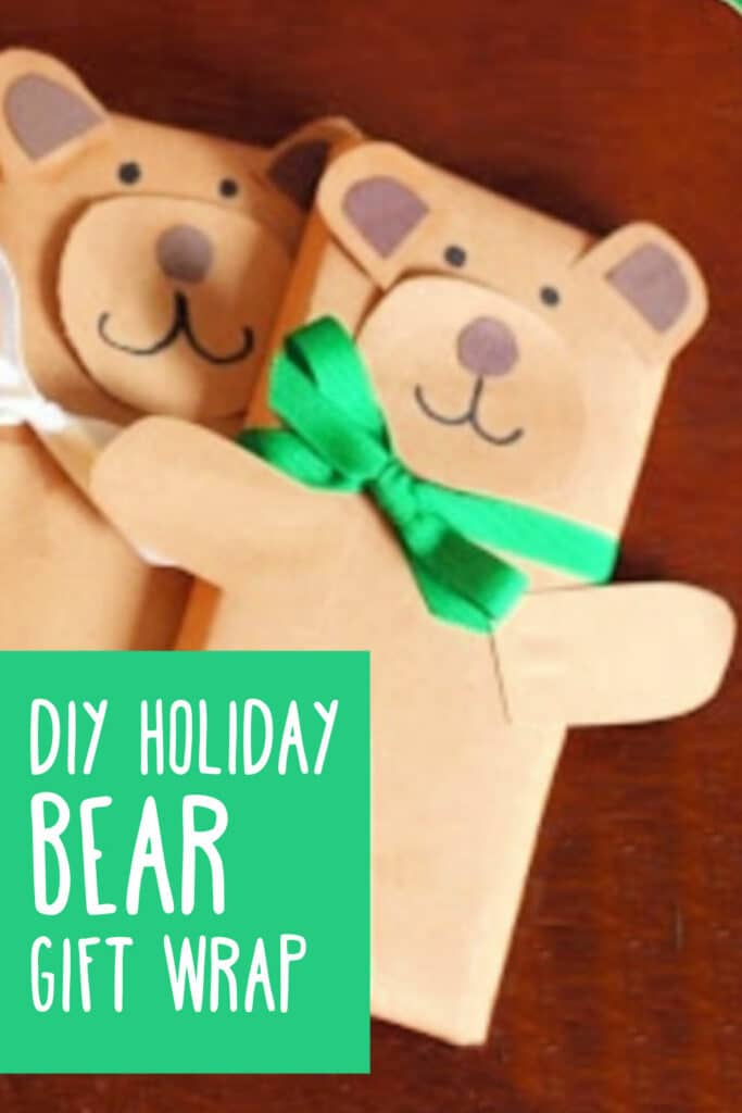 DIY Holiday Bear Gift Wrap