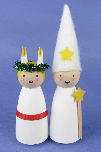 Saint Lucia Day Craft with peg Dolls