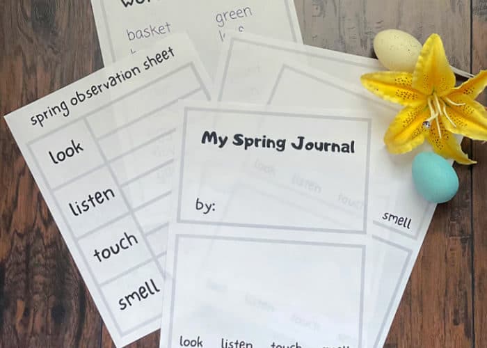 Printable Spring Science Journal for Kids with Observation Sheet