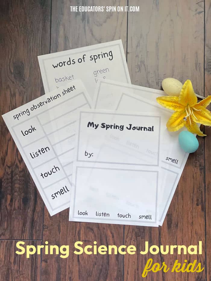 Printable Spring Science Journal for Kids with Observation Sheet