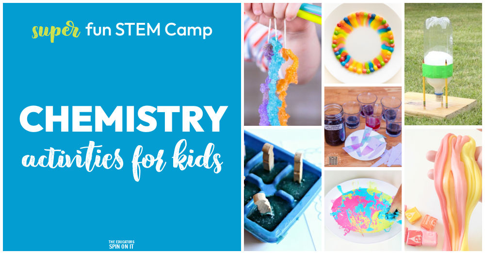 Chemistry STEM Camp Activities for kids. Chemistry Themed materials, books and activities for kids.