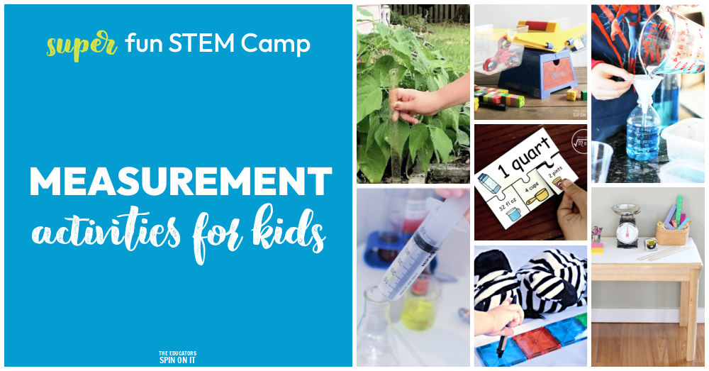 Measurement STEM Camp Activities for kids. Measurement Themed materials, books and activities for kids.