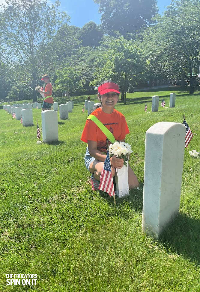 Placing Memorial Day Flowers at Arlington Cemetery