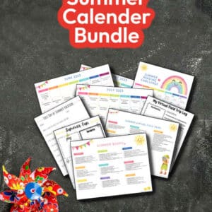 Summer Calendar Bundle for Kids. Includes June, July, August Activity Calendars, Summer Themed Book List, Summer Reading Challenge, Summer Virtual Field Trips and Log, First Day of Summer Interviews, Summer Planner and more