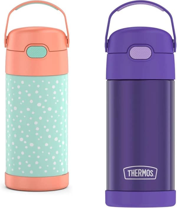 THERMOS FUNTAINER 12 Ounce Stainless Steel Vacuum Insulated Kids Straw Bottle