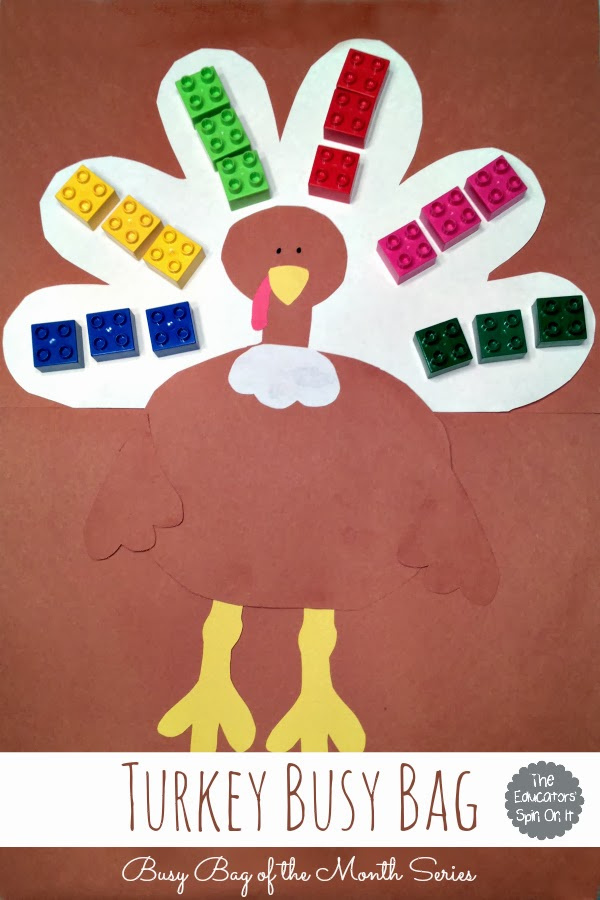Turkey Busy Bag for Kids with LEGOS