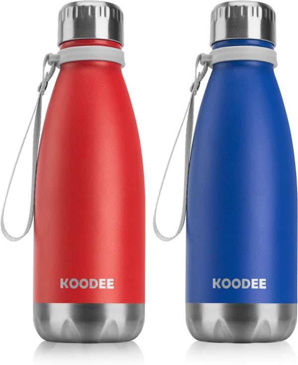 koodee Kids Water Bottle 2 Pack 12 oz Stainless Steel Double Wall Vacuum Insulated Water Bottle for School