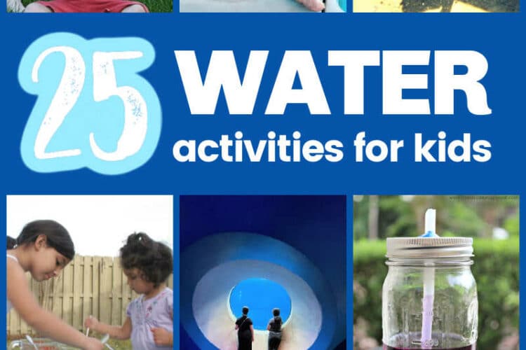 A Collection of 25+ Water Activities for Kids. Includes water book suggestions and water toys too for your child this summer.