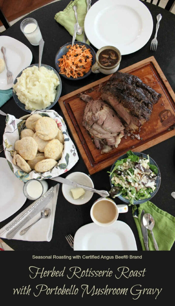 https://theeducatorsspinonit.com/wp-content/uploads/2023/08/Family-holiday-dinner-herbed-roast-on-rotisserie-588x1024.jpg