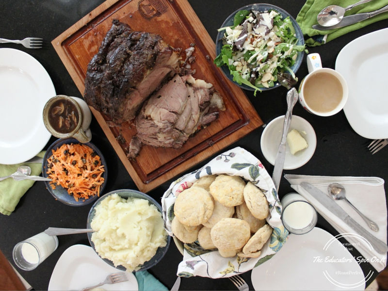 Herbed Rotisserie Rib Roast with Portobello Mushroom Gravy