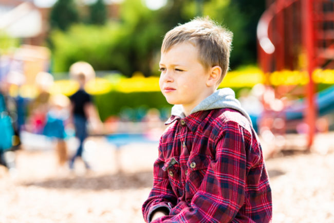 Children on playground sharing worries about Back to School 
