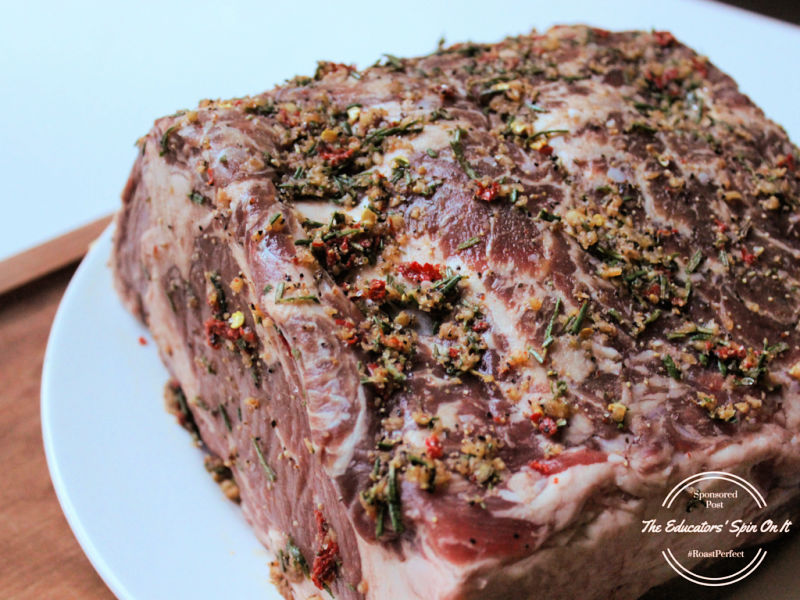 Herbed Rotisserie Rib Roast with Portobello Mushroom Gravy