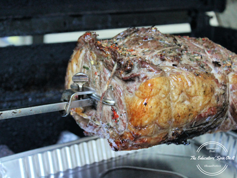 Herbed Rotisserie Rib Roast with Portobello Mushroom Gravy