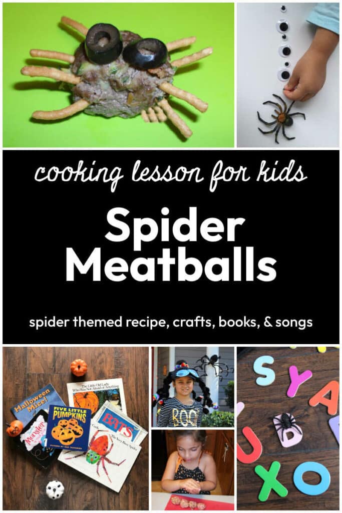 Spider Meatball Recipe for Kids. Includes spider themed lesson plans