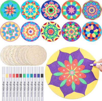 Wooden Mandala Painting Set 