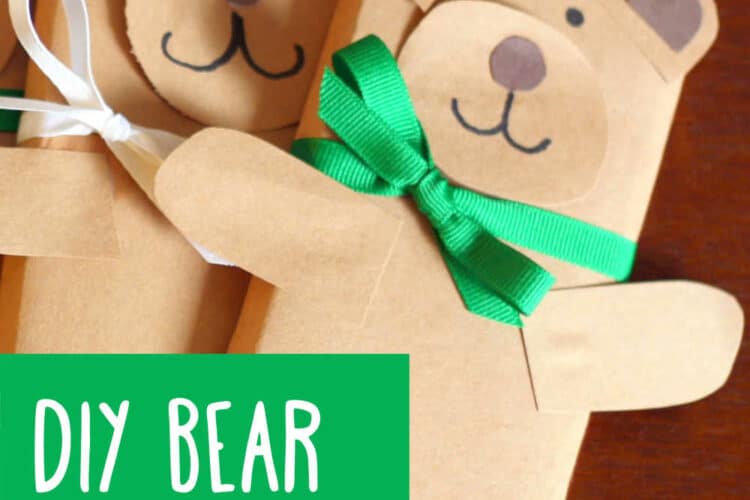 DIY Gift Wrap for Kids with Bear Design for Chocolate Bars and more!