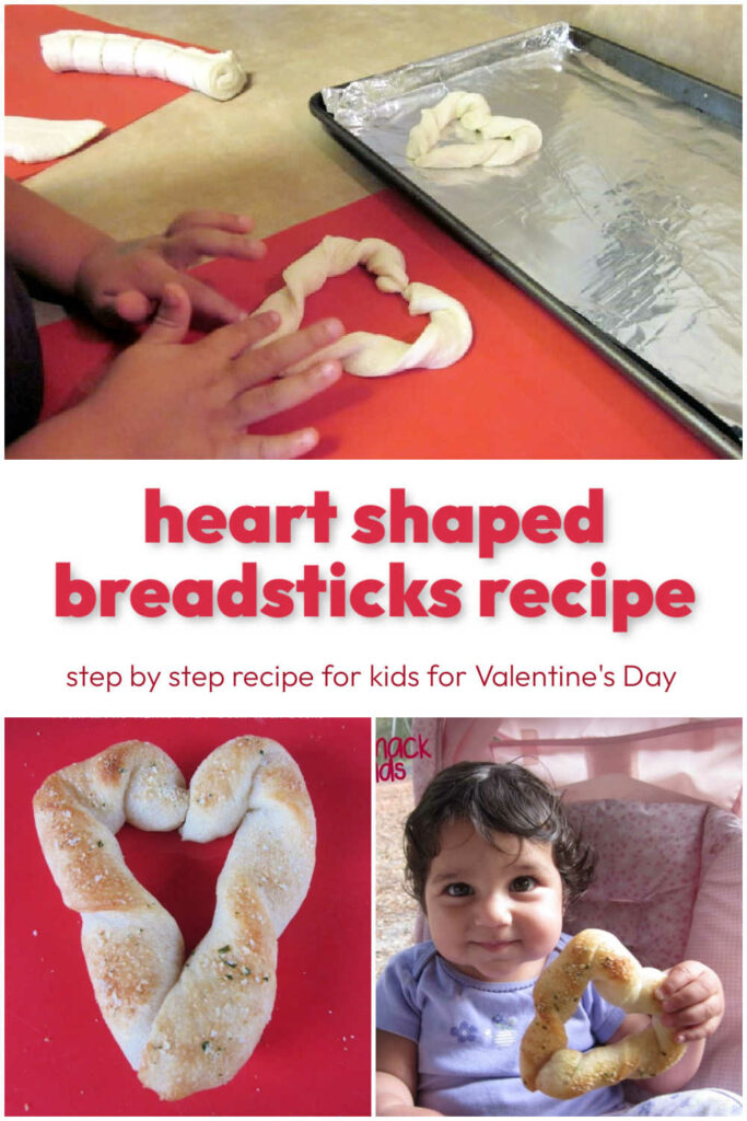 Heart Shaped Breadsticks for Valentine's Day for Kids