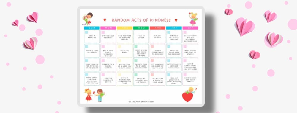 Random Acts of Kindness Calendar for Kids