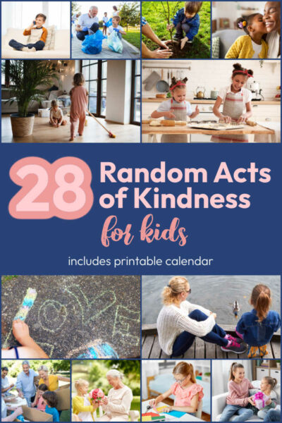 Random Acts of Kindness For Kids includes printable calendar