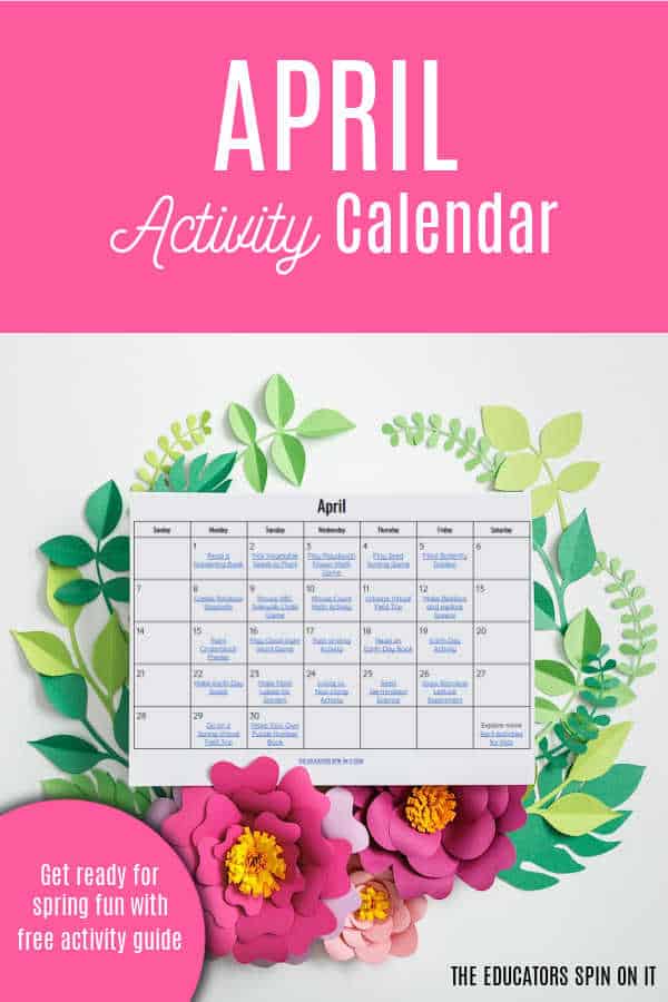 April Activity Calendar for Kids 