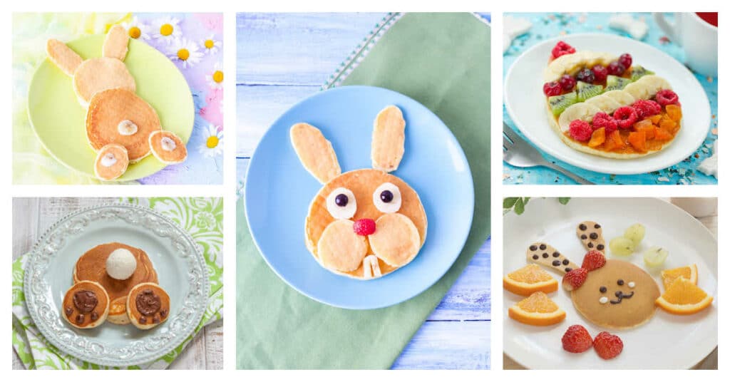 Bunny Pancakes for Easter with Kids