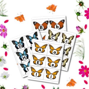 Butterfly Alphabet Matching Card Game