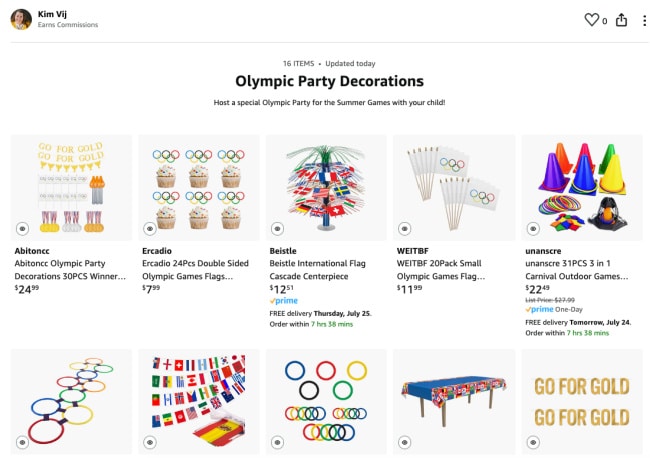 Olympic Party decorations on Amazon