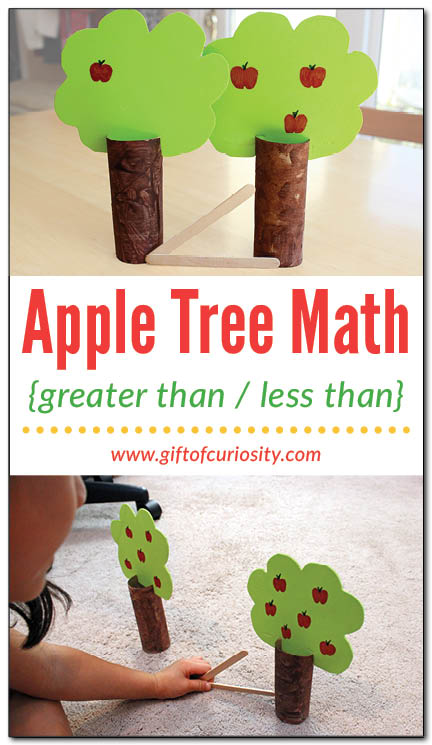 Apple Tree Math for Greater than and Less Than from Gift of Curiousity