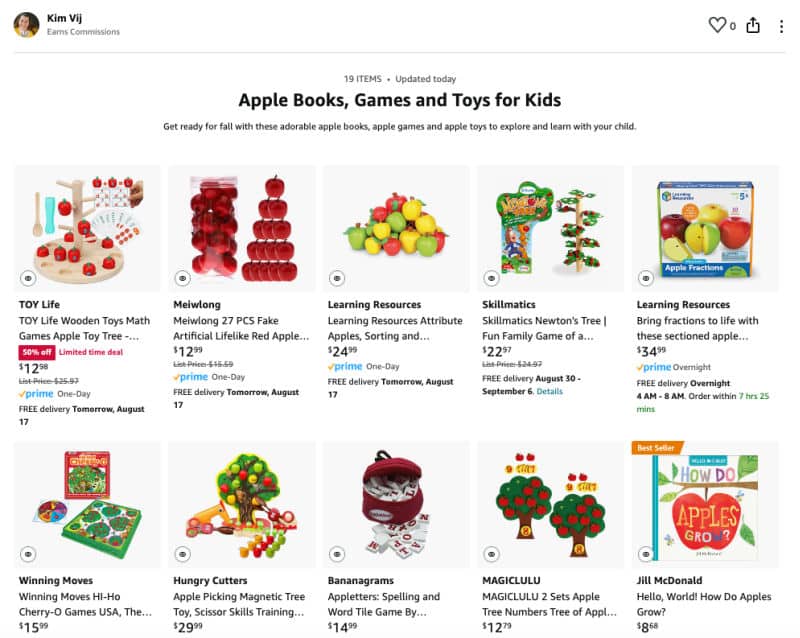 Apple themed products on Amazon for kids