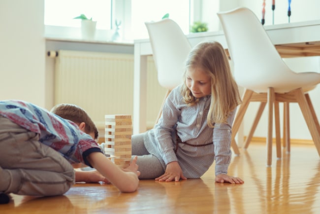 Children Playing Games at Home