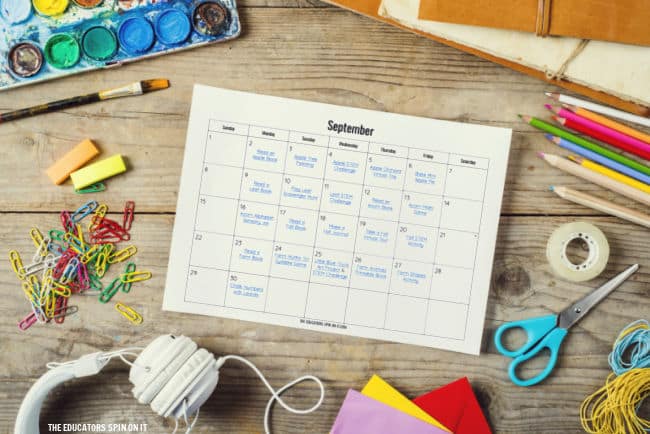 Monthly Planner for After School Activities