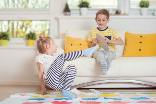 Children Playing Games at Home