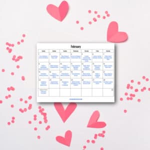 February Activity Calendar for Kids