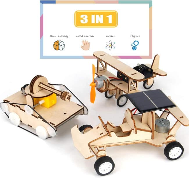 Mini Tudou 3D Wooden Puzzle Solar Car 3-in-1 STEM Science Kit