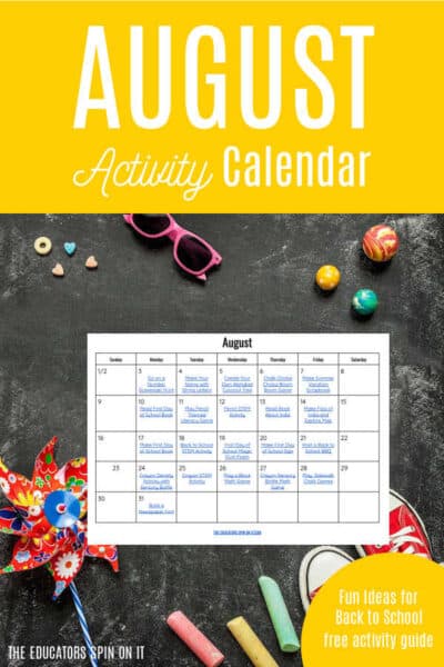 August Activity Calendar for Kids