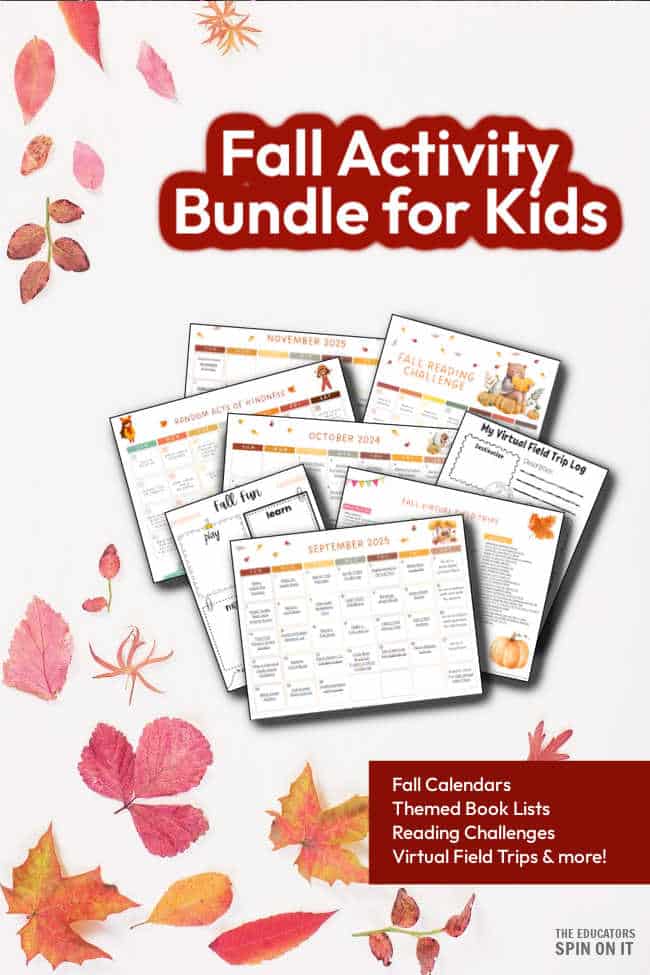 Fall Activity Bundle for Kids - Includes Fall Calendars, Themed Book List, Reading Challenges, Virtual Field Trips and MORE!