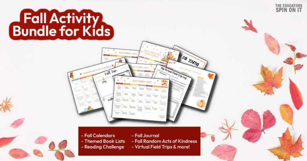 Fall Activity Bundle for Kids - Includes Fall Calendars, Themed Book List, Reading Challenges, Virtual Field Trips and MORE!